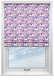 Pony Pals, Lilac - Motorised Roman Blind